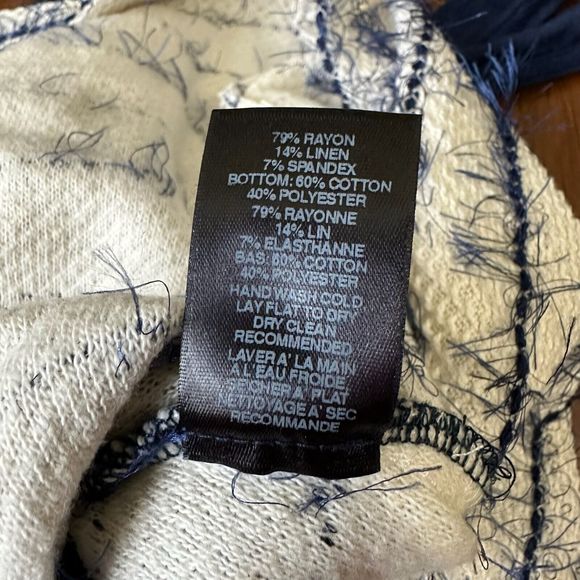 NWOT AMADI ANTHROPOLOGIE Sleeveless Cilli Romper in Blue Ivory V-Neck - Picture 10 of 12